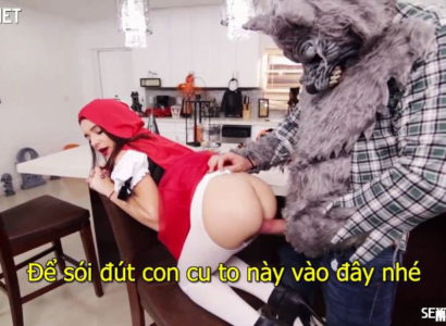 phim không che-Cô bé quàng khăn đỏ cosplay bị sói chịch tới tấp sướng mê